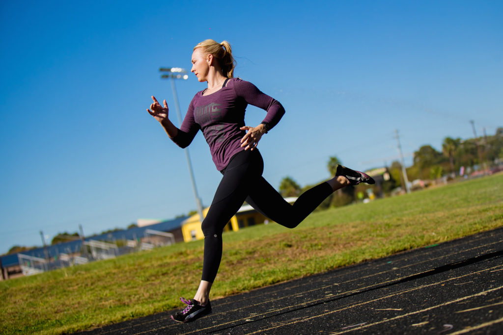 cardio - Sprints at a track in Austin, Texas. Kathryn Alexander of Alexander Training