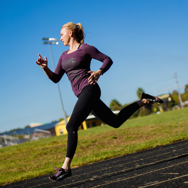 cardio - Sprints at a track in Austin, Texas. Kathryn Alexander of Alexander Training