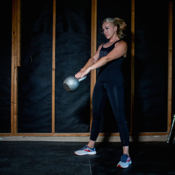 How to do kettlebell swings demonstrated by Kathryn Alexander of Alexander Training
