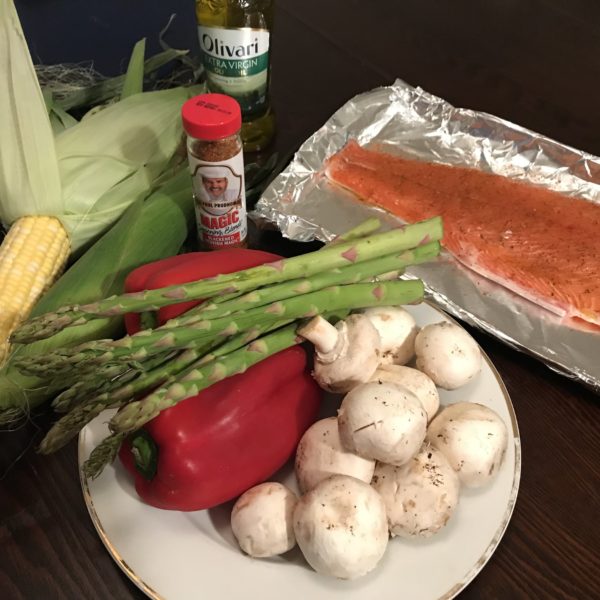 Salmon and veggies recipe by Kathryn Alexander of Alexander Training