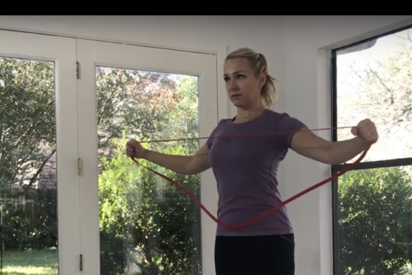how to do band pullaparts by Kathryn Alexander of Alexander Training