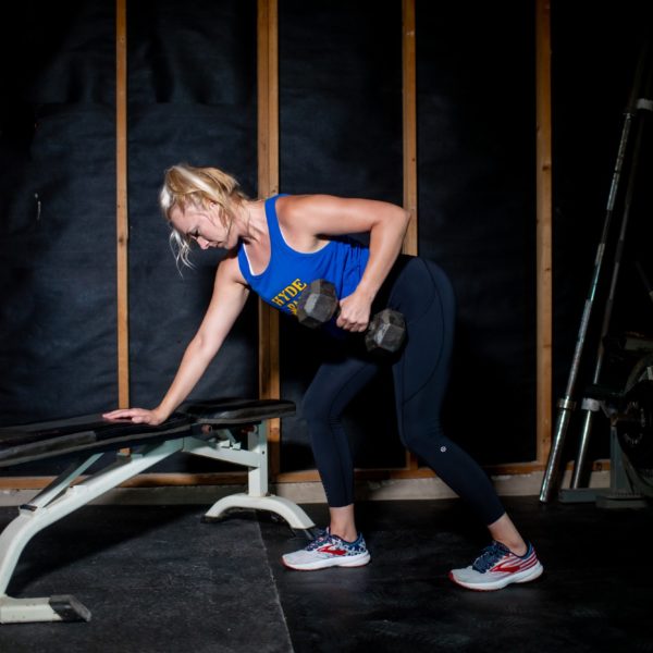 Dumbbell row by Kathryn Alexander of Alexander Training