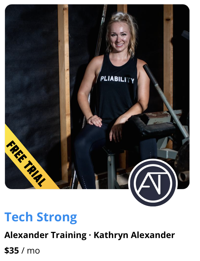 Tech Strong Training program from Kathryn Alexander