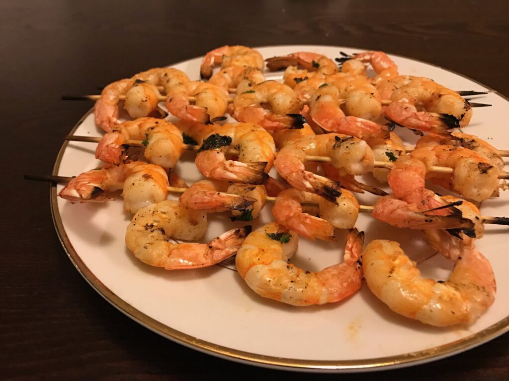 Shrimp kebabs for Super Bowl