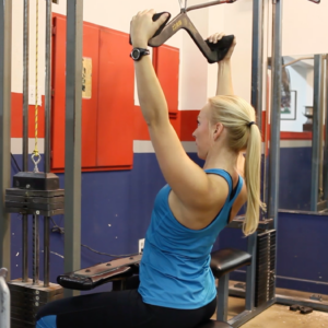 Back and chest; lat pulldown demo for exercise library