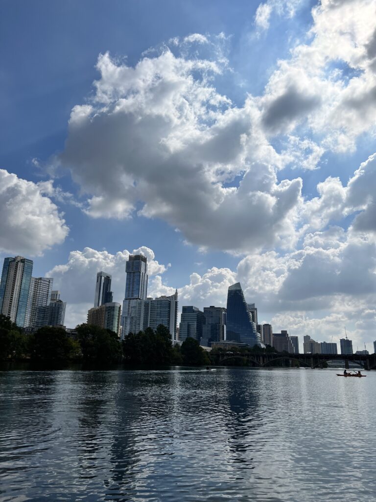 Downtown skyline from Lady Bird Lake (Town Lake) in Austin, Texas