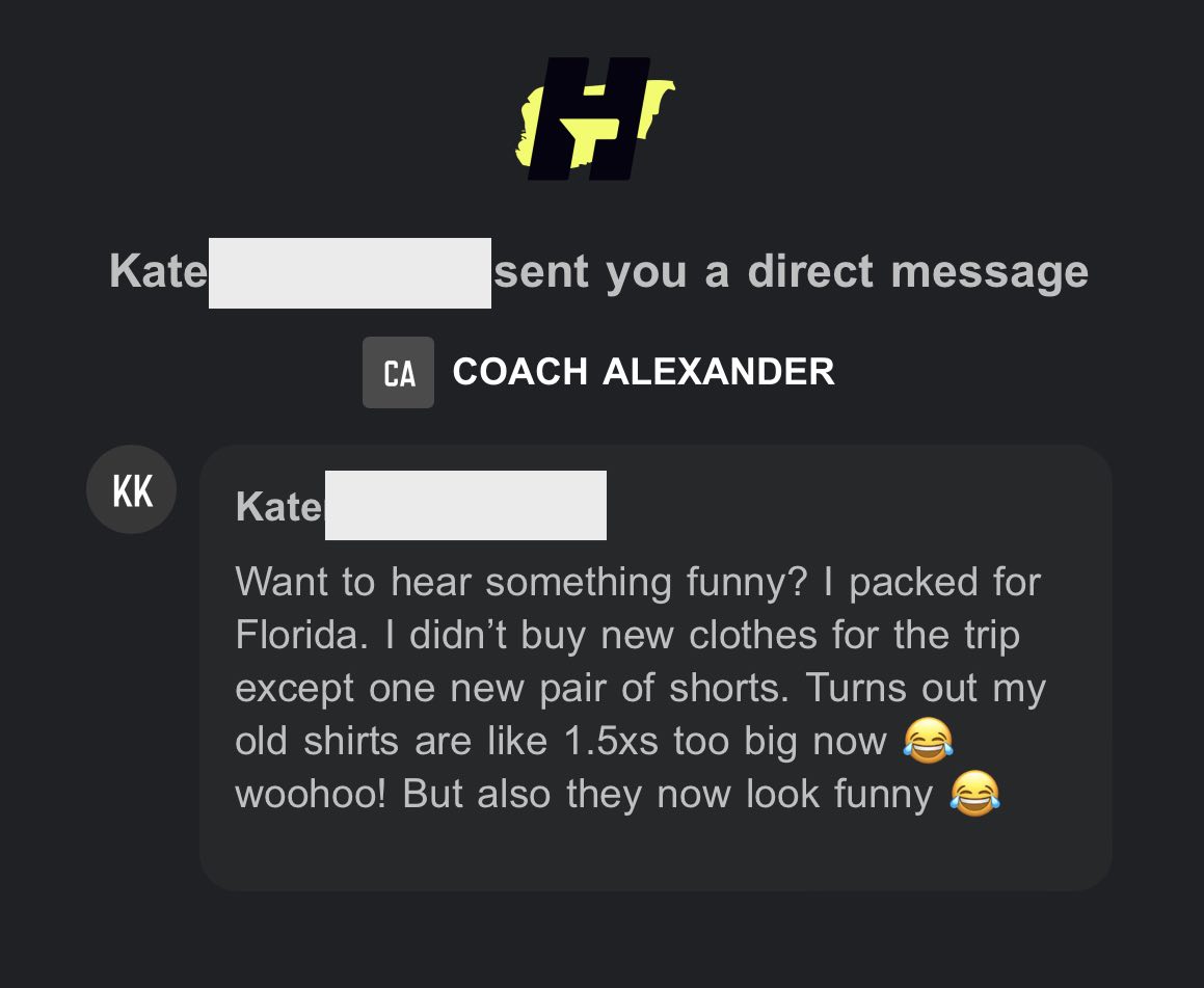 Vacation Oopsie. Clothes too big. love notes. client success stories