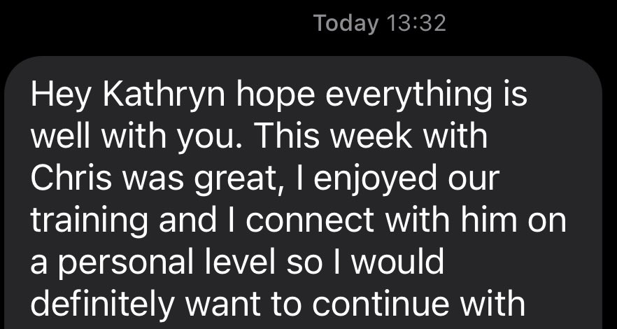 Coach Personal trainer Chris Rios happy client