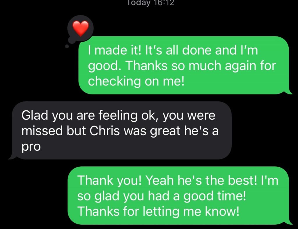 Personal trainer Chris Rios happy client