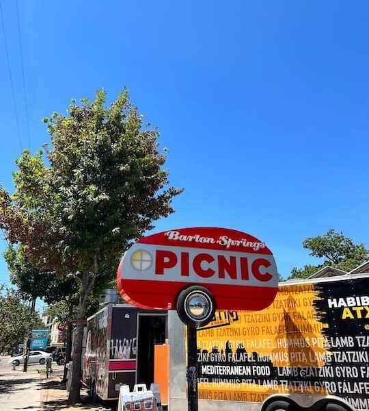 things to do outside in Austin. Food truck park near Barton Springs