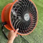 Best garage gym fan. Drum fan in my garage gym. I love this one because it's easily portable.