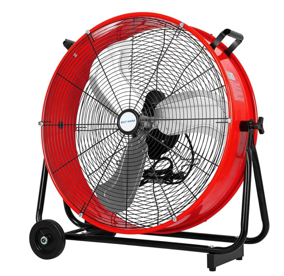 pretty garage gym fan red